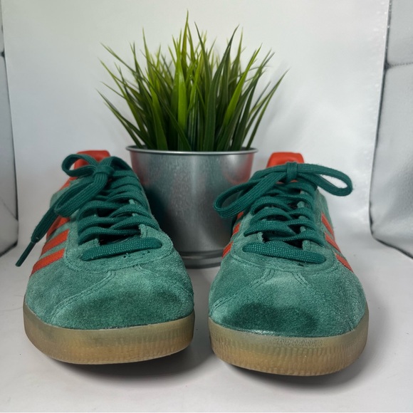 Adidas Men’s Gazelle Indoor Soccer Sneakers Shoes Collegiate Green & Orange Sz 6 - Picture 2 of 7